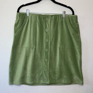 LulaRoe Green Stretch Mini Skirt – Size Large